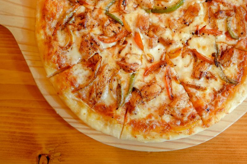 Primo chicken cheesesteak with sauteed onions and peppers