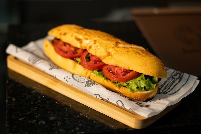 Spicy capicola Italian sub with roasted peppers